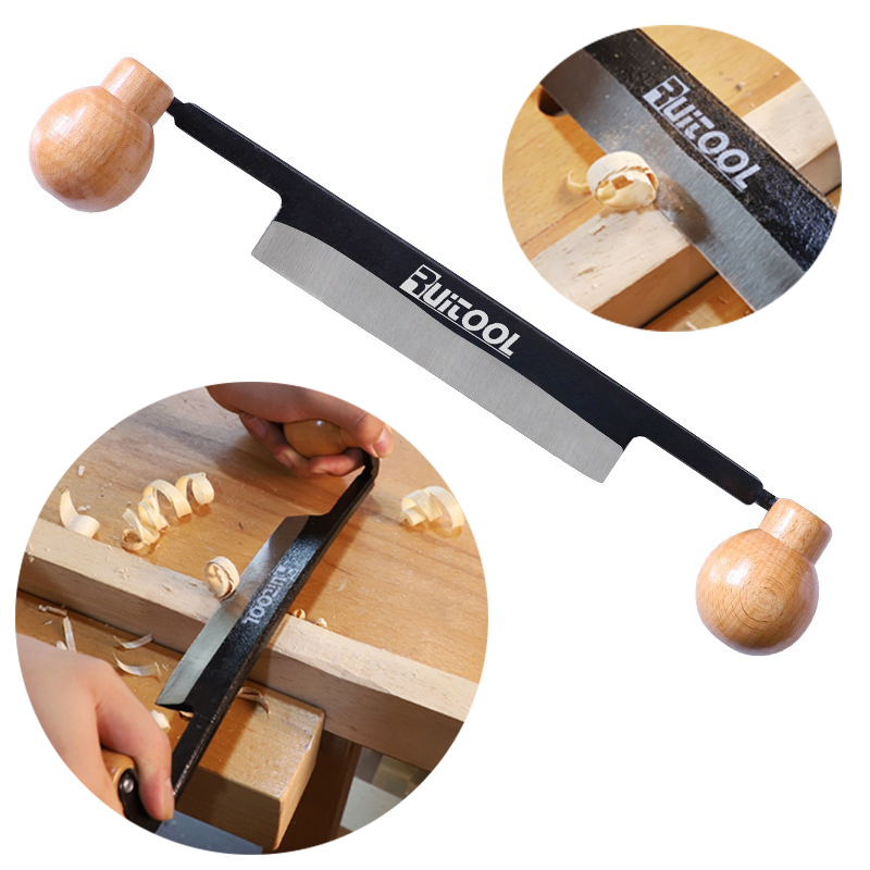 Drawknife Blade - プロのドローカッターダブル木製ハンドルドローナイフ樹皮除去スクレーパー樹皮除去木工ハンドツール樹皮除去