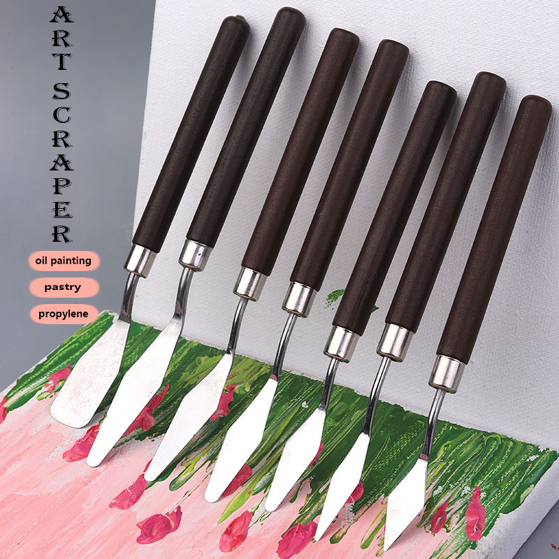 Drawknife Blade - ステンレス油絵ナイフ アーティストヘラ アートツール 文具 ケーキ焼き用品 お絵かき