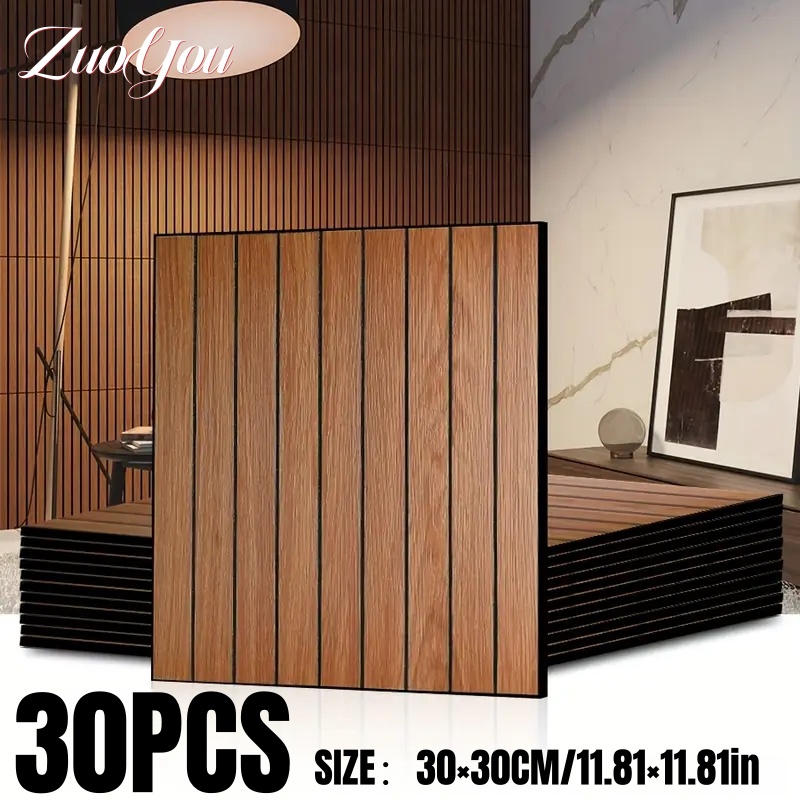 Woodworking Zone - フェイクウッドグレイングリル自己粘着壁紙、家の装飾用、剥がして貼るだけの壁パネル、キッチン、リビングルームの壁の改修用