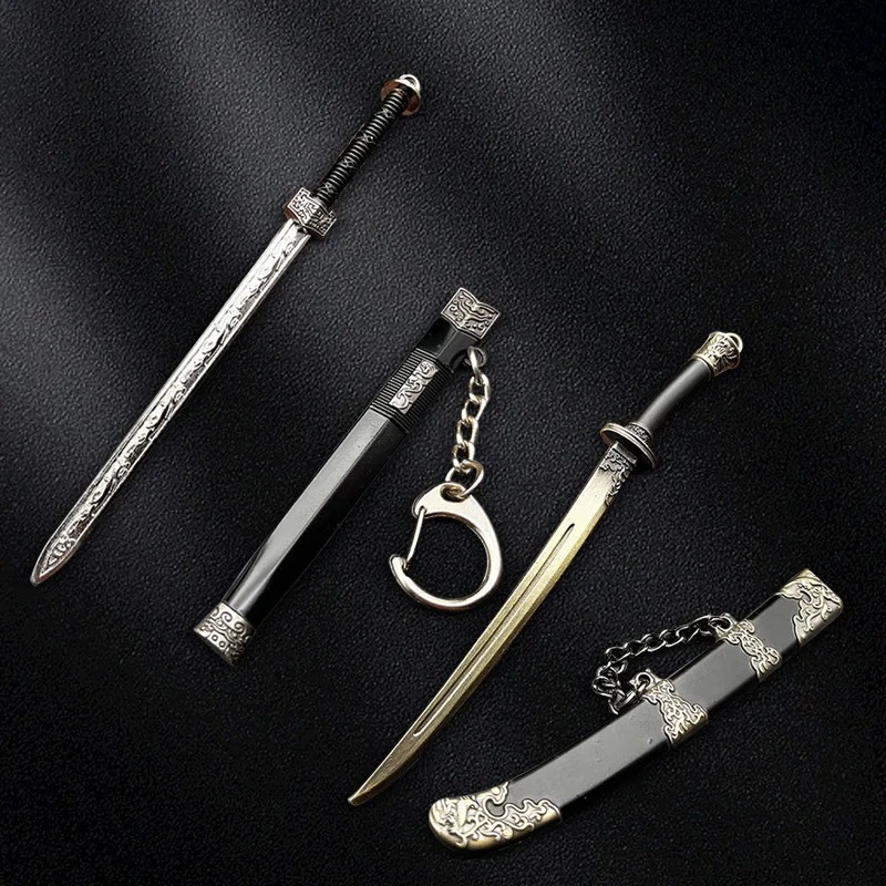 Drawknife Blade - 有名な古代刀剣の金属製鞘の様々なモデル、未開封の小型刃物のキーホルダーペンダント
