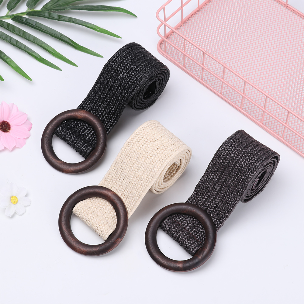 女性のための丸い木製のバックルが付いたカジュアルなストローベ - Woodworking Women のレビューと価格
