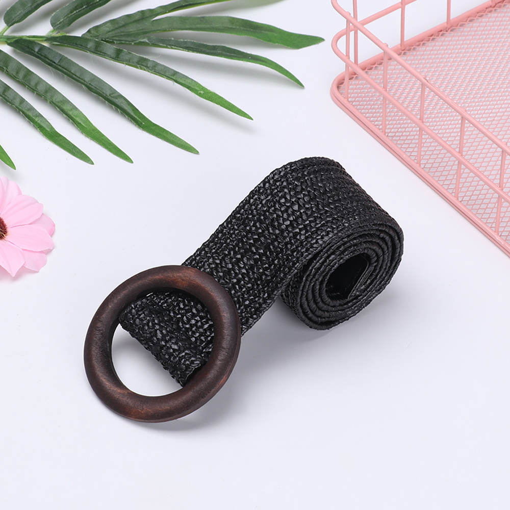女性のための丸い木製のバックルが付いたカジュアルなストローベ - Woodworking Women のレビューと価格