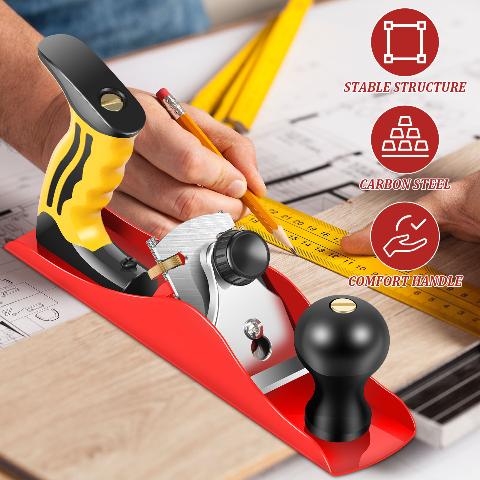 木製ハンドプレーナーセットハンドツールブロックプレーン切断刃 - Drawknife Blade のレビューと価格