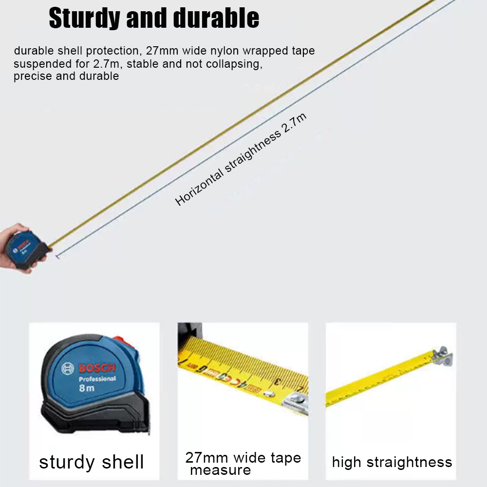 ボッシュ 8 メートル磁気スチール巻尺両面高精細耐摩耗性家庭 - Woodworking Definition のレビューと価格
